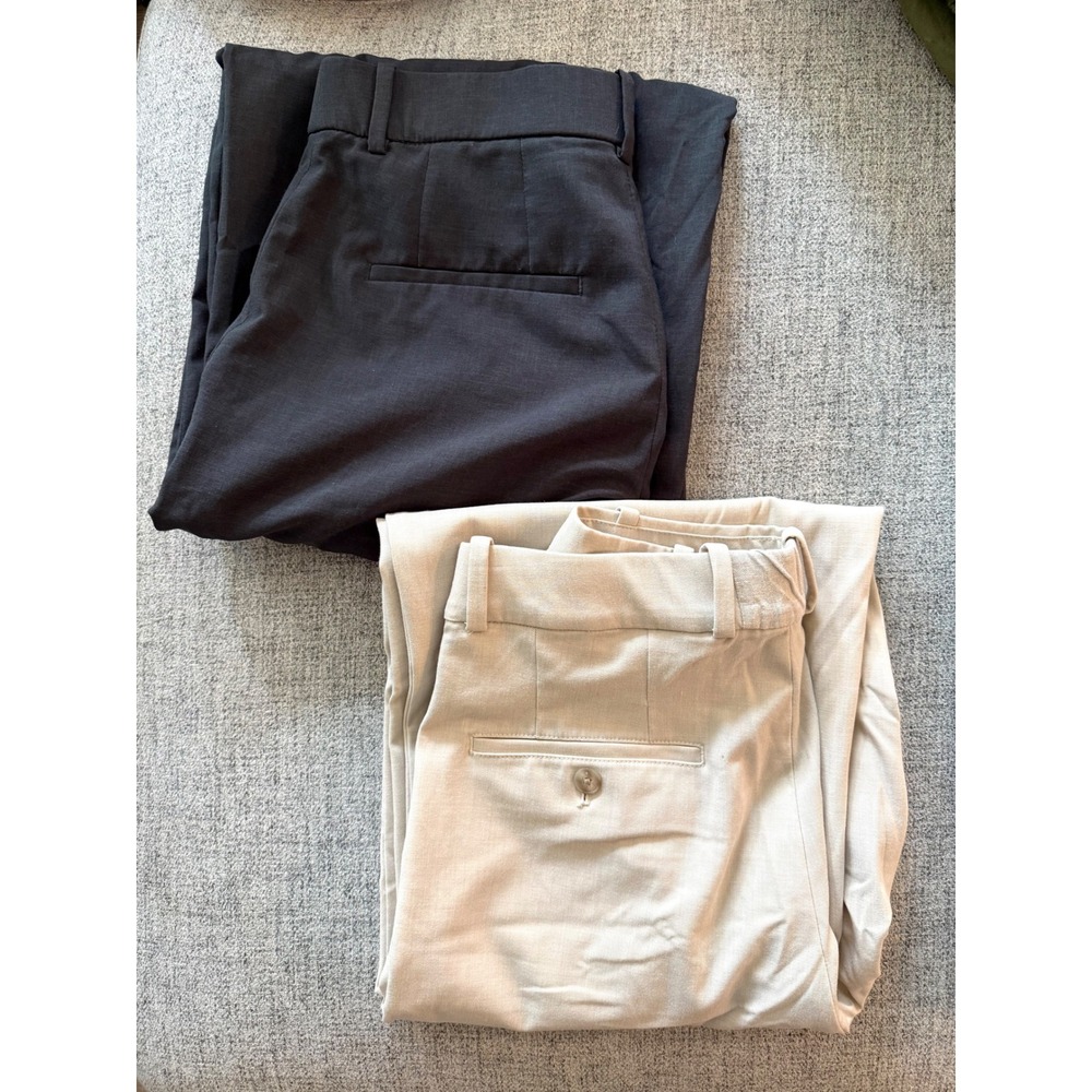 Uniqlo Women's Wide Leg Dress Pants Black Beige Office Formal Trousers S Petite